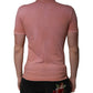Dolce & Gabbana Pink Cotton Crown Collared Polo T-shirt