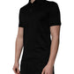 Dolce & Gabbana Black Cotton Collared Polo T-shirt