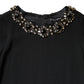 Dolce & Gabbana Black Crystal Embellished Round Neck Mini Dress