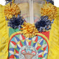 Dolce & Gabbana Multicolour Carretto Print Kaftan Twill Dress