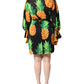 Dolce & Gabbana Black Silk Pineapple Draped Print Wrap Dress
