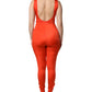 Dolce & Gabbana Orange Sleeveless Bodycon Jumpsuit Dress