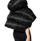 Dolce & Gabbana Black Padded Puffer Hooded Full Zip Cropped Jacket