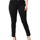 Dolce & Gabbana Black Cotton Mid Waisted Skinny Denim Jeans