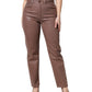 Dolce & Gabbana Brown Cotton High Waist Tapered Denim Jeans