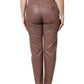 Dolce & Gabbana Brown Cotton High Waist Tapered Denim Jeans