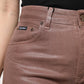 Dolce & Gabbana Brown Cotton High Waist Tapered Denim Jeans