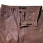 Dolce & Gabbana Brown Cotton High Waist Tapered Denim Jeans