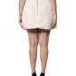 Dolce & Gabbana Off White Faux Fur High Waisted Mini Skirt