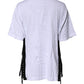 Dolce & Gabbana White Print Lace-Up Cotton Crew Neck T-shirt