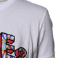 Dolce & Gabbana White Cotton Logo Print Round Neck T-shirt