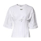 Dolce & Gabbana White Cotton Blend 3/4 Sleeves Blouse Top