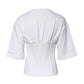 Dolce & Gabbana White Cotton Blend 3/4 Sleeves Blouse Top