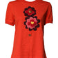 Dolce & Gabbana Red Floral Embroidery Cotton Crew Neck T-shirt