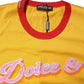 Dolce & Gabbana Yellow Printed Cotton Short Sleeves T-shirt