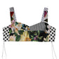 Dolce & Gabbana Multicolor Sweetheart Neck Patchwork Crop Top