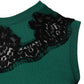 Dolce & Gabbana Green Wool Lace Detail Sleeveless Tank Top
