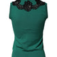 Dolce & Gabbana Green Wool Lace Detail Sleeveless Tank Top