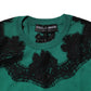 Dolce & Gabbana Green Wool Lace Detail Sleeveless Tank Top