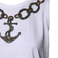 Dolce & Gabbana White Cotton Anchor Chain Embroidery Tank Top
