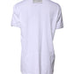 Dolce & Gabbana White Cotton Printed Round Neck Top T-shirt