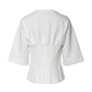 Dolce & Gabbana White Cotton Blend 3/4 Sleeves Blouse Top