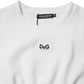 Dolce & Gabbana White Cotton Blend 3/4 Sleeves Blouse Top