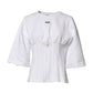 Dolce & Gabbana White Cotton Blend 3/4 Sleeves Blouse Top