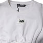 Dolce & Gabbana White Cotton Blend 3/4 Sleeves Blouse Top