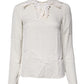 Dolce & Gabbana Cream Floral Lace Long Sleeves Blouse Top