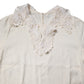 Dolce & Gabbana Cream Floral Lace Long Sleeves Blouse Top