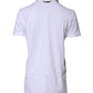 Dolce & Gabbana White Cotton Silk Blend Ascot Collar T-shirt