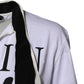 Dolce & Gabbana White Cotton Silk Blend Ascot Collar T-shirt