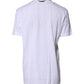 Dolce & Gabbana White Cotton Silk Blend Ascot Collar T-shirt