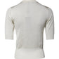 Dolce & Gabbana Cream Short Sleeve Silk Round Neck Blouse Top