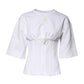 Dolce & Gabbana White Cotton Blend 3/4 Sleeves Blouse Top