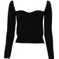 Dolce & Gabbana Black Square Neckline Long Sleeves Sweater