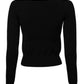 Dolce & Gabbana Black Square Neckline Long Sleeves Sweater