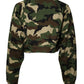 Dolce & Gabbana Multicolor Camou Cropped Sweatshirt Sweater
