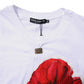 Dolce & Gabbana White Floral Print Cotton Crew Neck T-shirt