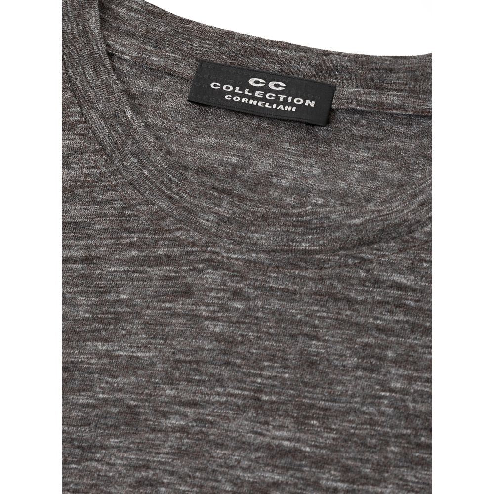 Corneliani Gray Wool T-Shirt Mens T-Shirt