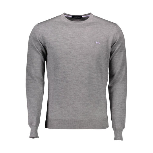 Harmont & Blaine Gray Wool Men Sweater Mens Sweater