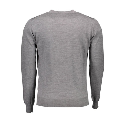Harmont & Blaine Gray Wool Men Sweater Mens Sweater
