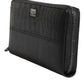 Dolce & Gabbana Black Leather Logo Plaque Zip Around Continental Wallet