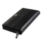 Dolce & Gabbana Black Leather Logo Plaque Zip Around Continental Wallet