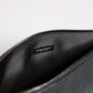Dolce & Gabbana Black Calfskin Crown Embellished Clutch Pouch Bag