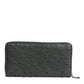 Dolce & Gabbana Green Ostrich Logo Plaque Zip Around Continental Wallet