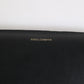 Dolce & Gabbana Black Blue Exotic Leather Embossed Continental Wallet