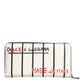 Dolce & Gabbana White Leather DG Crown Royals Continental Zip Around Wallet