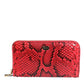 Dolce & Gabbana Red Exotic Leather Zip Around Continental Clutch Wallet